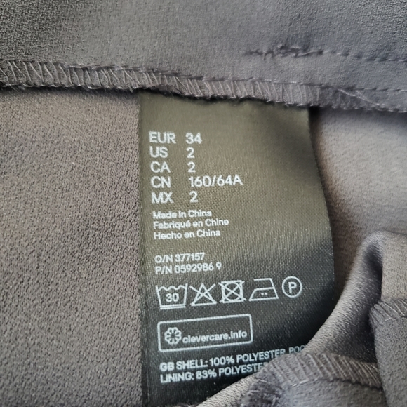 NWT H&M Crop Wide Leg Pants Dark Grey - Picture 10 of 16